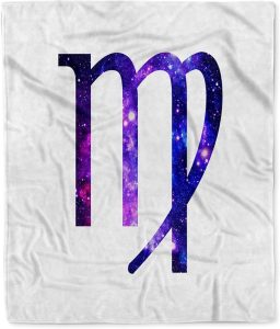 3dRose Virgo Horoscope Symbol - Purple Zodiac Glyph Astrological Star Sign Silktouch Minky Blanket - Virgo Blanket for men