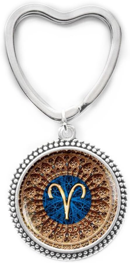 Aries Zodiac Keychain, Aries Key Ring, Aries Zodiac Jewelry, Aries constellation Keychain, Aries Zodiac Sign，Q0101 - Aries Ring for men