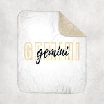 3dRose Zodiac Sign - Gemini Text Sherpa Lined Blanket - Gemini Blanket for men