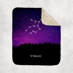 3dRose Virgo Constellation Night Sky Astrology Symbol Zodiac Horoscope Sign Sherpa Lined Blanket - Virgo Blanket for men