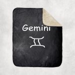 3dRose Gemini Symbol Zodiac Sign Horoscope Chalkboard Design Sherpa Lined Blanket - Gemini Blanket for men