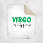 3dRose Zodiac Sign - Virgo - Perfectly Precise Text Sherpa Lined Blanket - Virgo Blanket for men