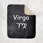 3dRose Virgo Symbol Zodiac Sign Horoscope Chalkboard Design Sherpa Lined Blanket - Virgo Blanket for men