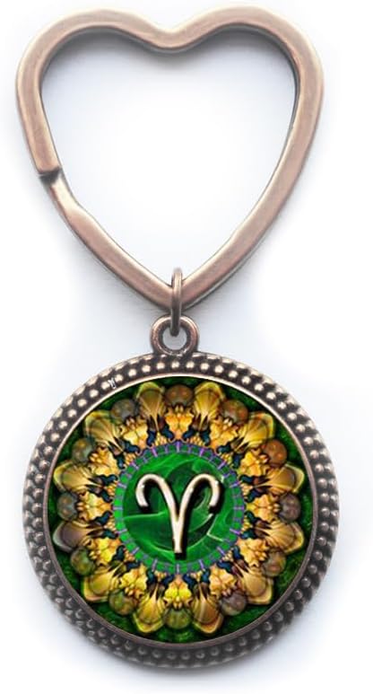 Aries Zodiac Keychain,Aries Key Ring,Aries Zodiac Jewelry,Aries constellation Keychain,Aries Zodiac Sign，Q0121 - Aries Keychain for men