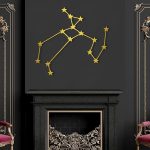 Sagittarius Metal Wall Art, Constellation Wall Decoration for Zodiac Room Decor, Star Signs, Boho Wall Decor, Astrology Room Decor, Constellation Home Outdoor Plaques(Gold,47x43 cm/19x17 in) - Sagittarius Home Decor for men