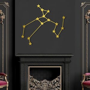 Sagittarius Metal Wall Art, Constellation Wall Decoration for Zodiac Room Decor, Star Signs, Boho Wall Decor, Astrology Room Decor, Constellation Home Outdoor Plaques(Gold,47x43 cm/19x17 in) - Sagittarius Home Decor for men