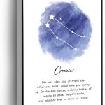 Zodiac Canvas Gemini Inspirational Quotes Poster Watercolor Abstract Wall Art Prints Astrology Plaques For Living Room Bedroom Home Office Wall Decor(Stretched And Wood Framed 18 X 24) - Gemini Canvas for men