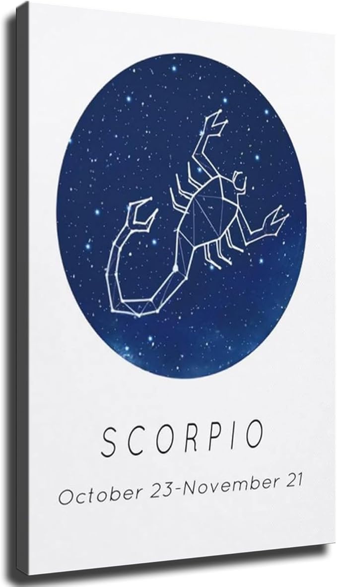Zodiac Sign Aesthetic -Scorpio Canvas HD printing poster creative room aesthetics be the perfect wall art decoration for home office gym bar (08x12inch-Unframed) - Scorpio Canvas for men