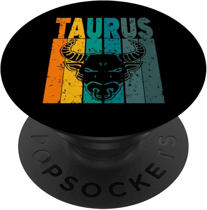 Retro - Zodiac Sign Taurus PopSockets Adhesive PopGrip - Taurus for men
